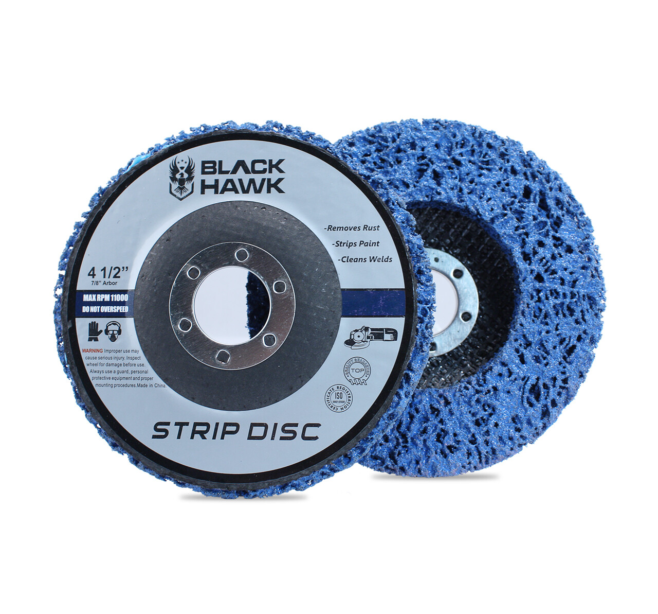 5 Pack 4.5″x7/8″ Black Hawk Easy Strip 4-1/2″ Discs Remove Paint Rust & Clean