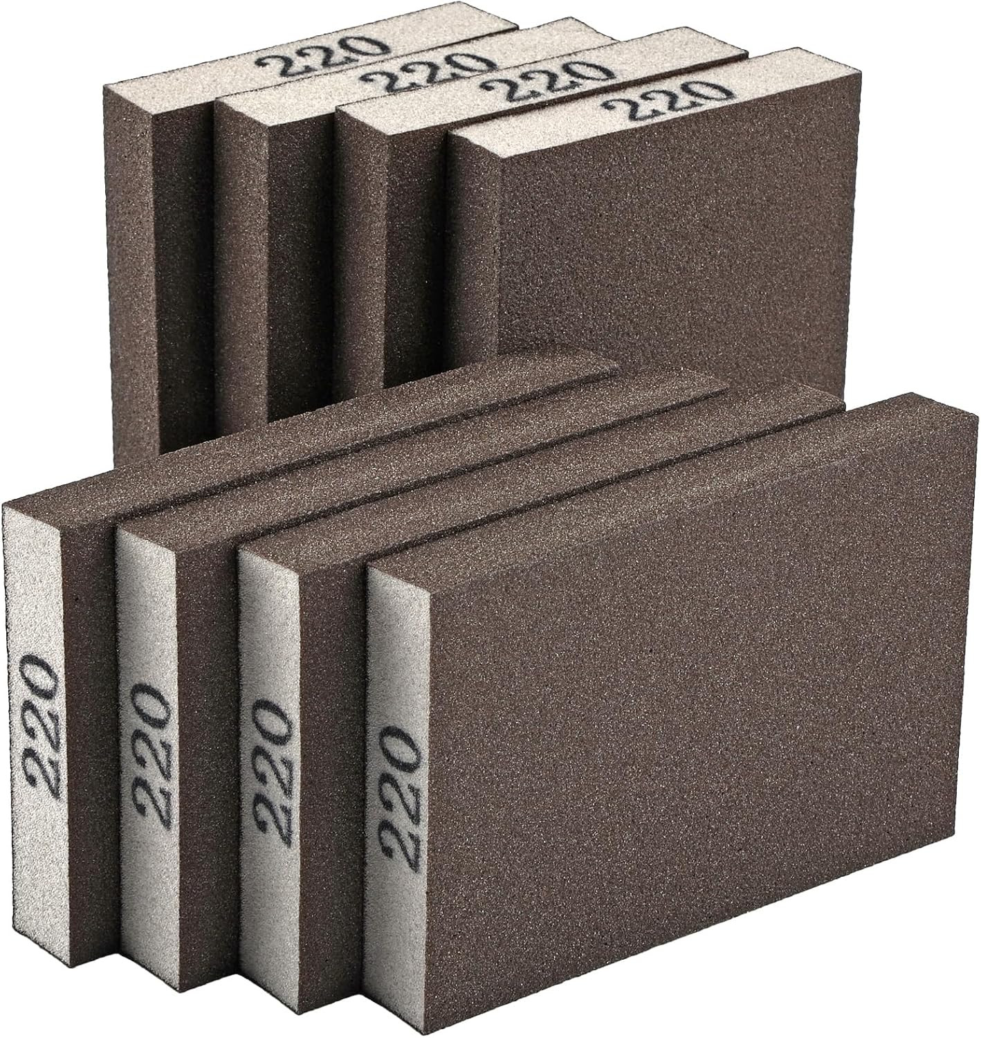8 Pcs Sanding Sponge Blocks, 60–220 Grit Assortment for Wood, Metal, Drywall