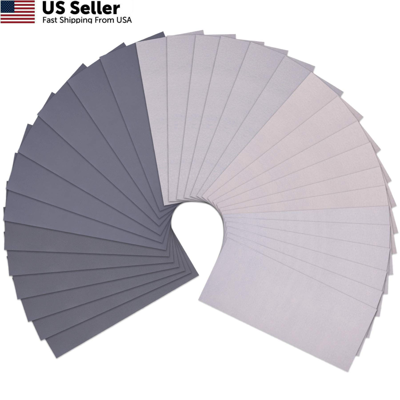 AUSTOR 30 Pieces Wet and Dry Sandpaper Fine Grit 2000 9 x 3.6 inches, Grey