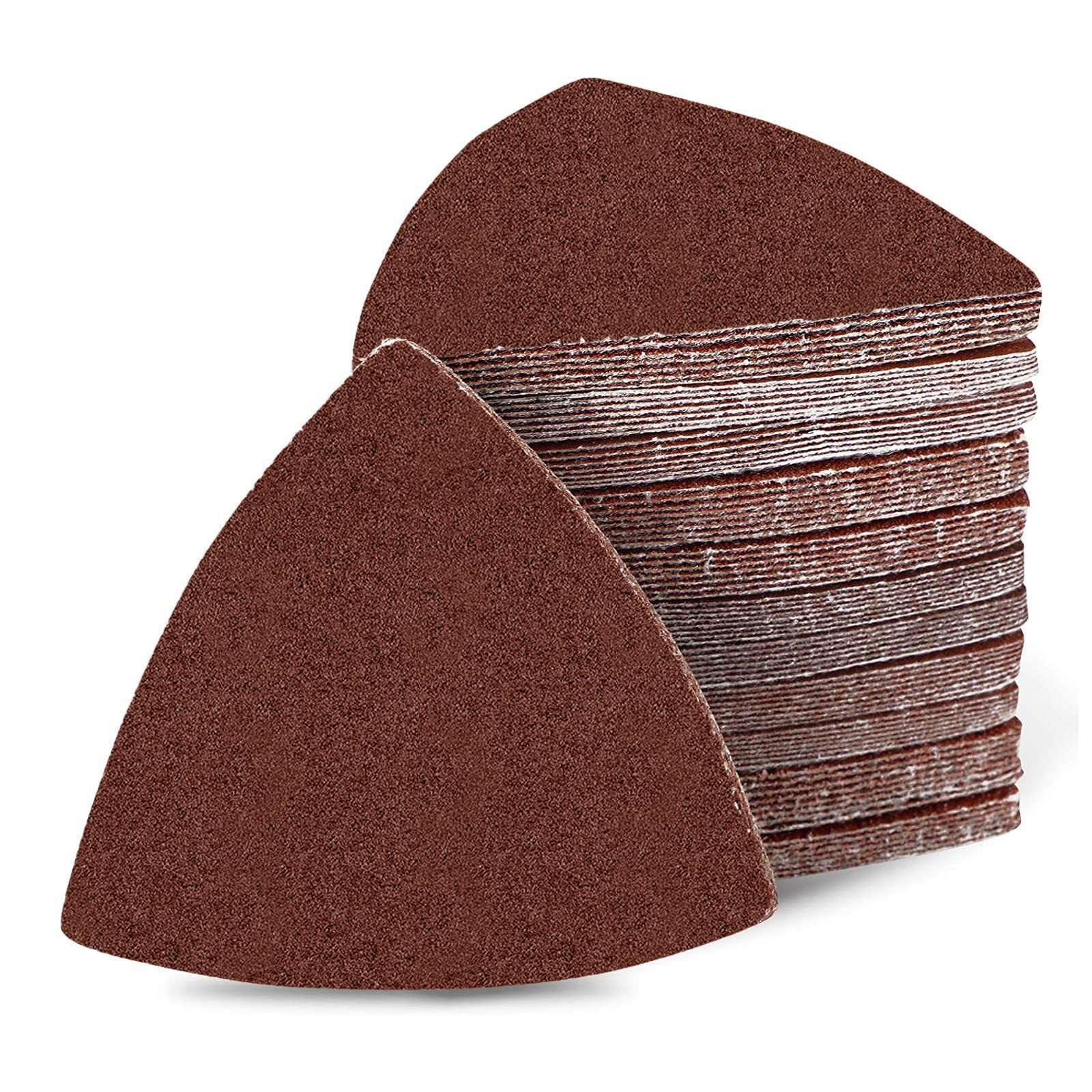 20Pcs 60 Grit 80mm Triangular Multitool Sandpaper Wood Sanding Paper Fit 3-1/…