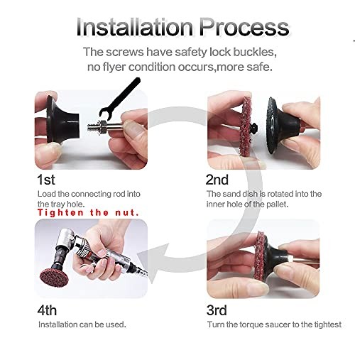 Tshya Quick Change Disc Pad Holder – 4 Pack Twist on Disc Roll Lock 2/3in