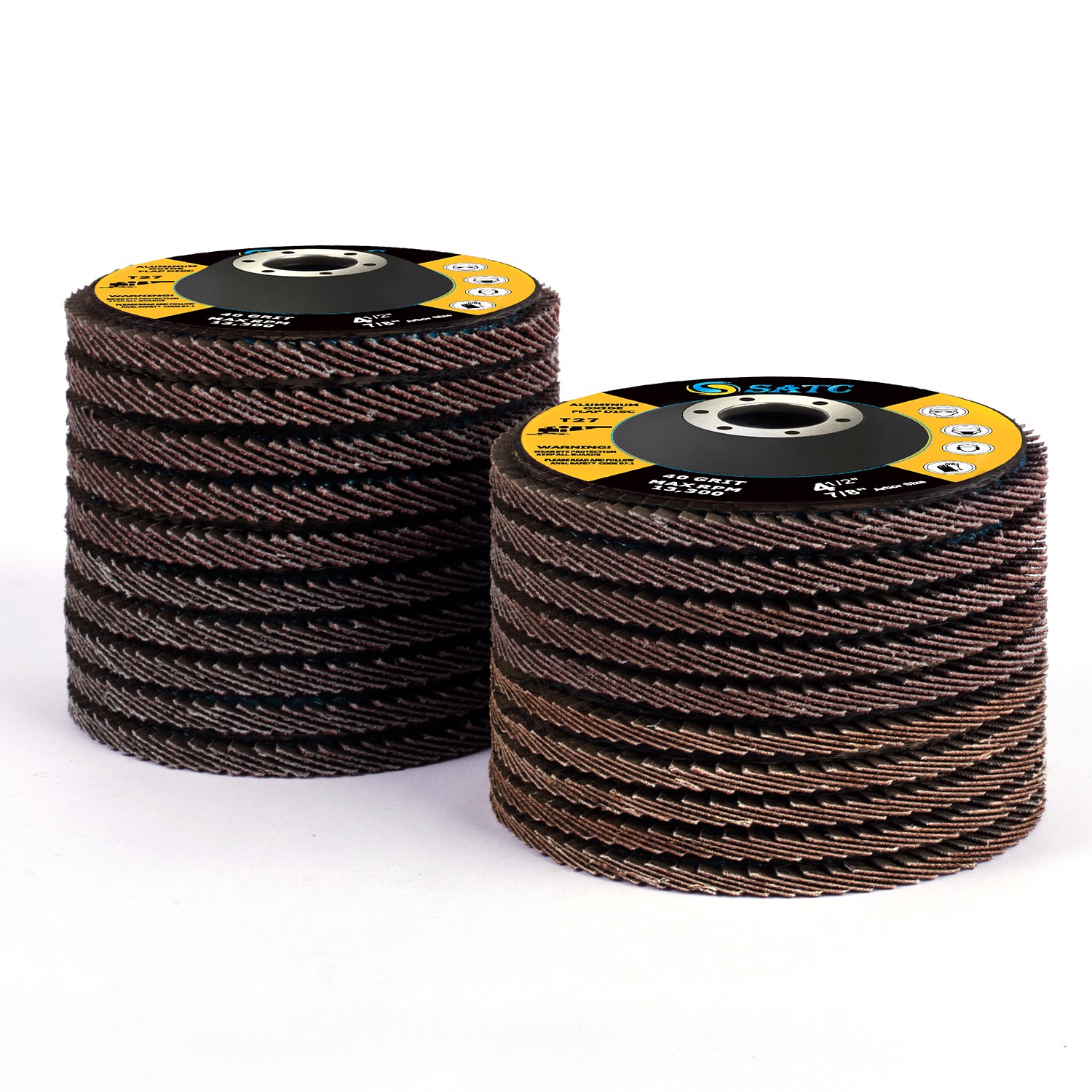 10PCS 4.5 Inch AO Type27 Flap Sanding Discs 120 Grit 115x22mm Die Grinder Wheel