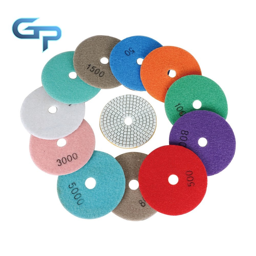 14 Pieces 4Inch Diamond Polishing Pads Kit With 2 Pack  5/8In-11 Backer Pads New