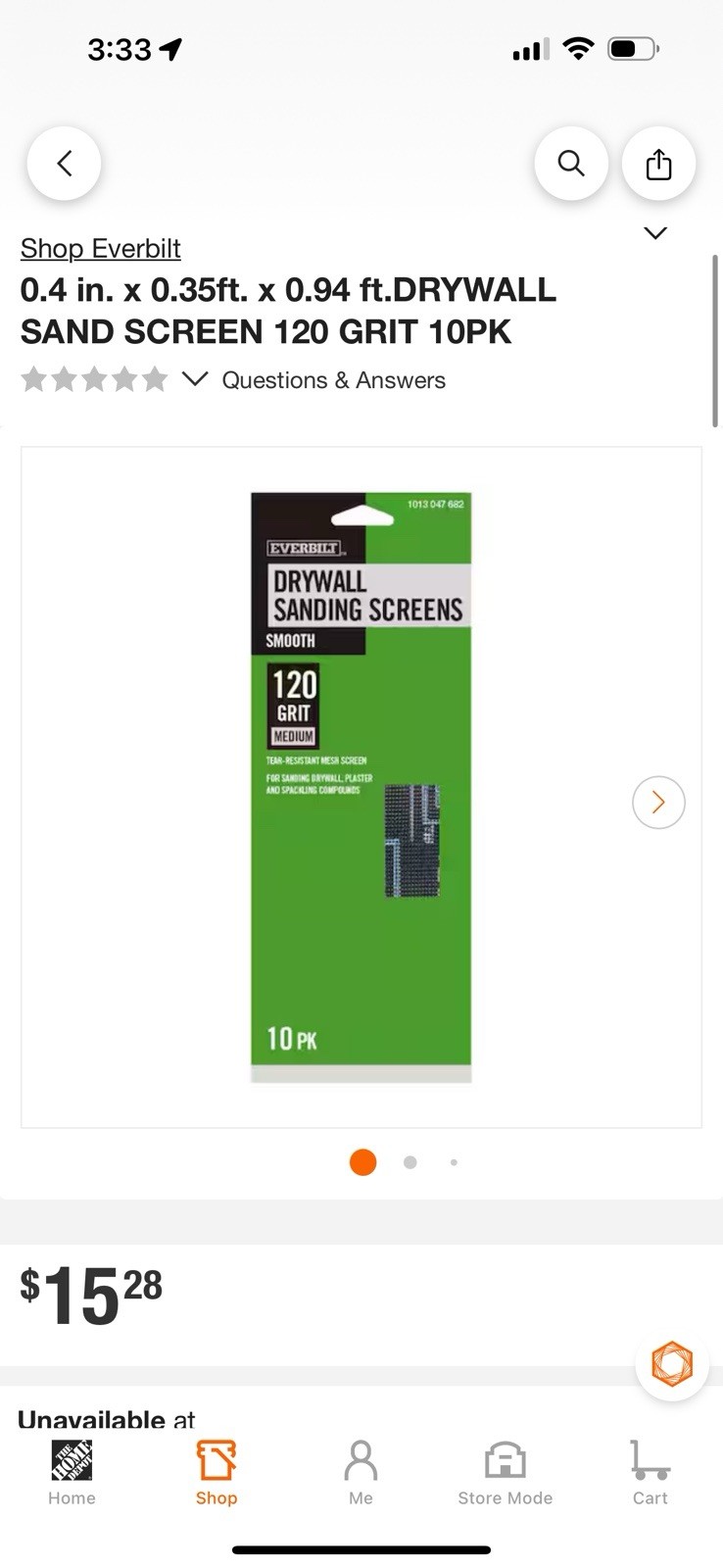 Everbilt Drywall Sanding Screens 120 Grit Medium 10 Pack