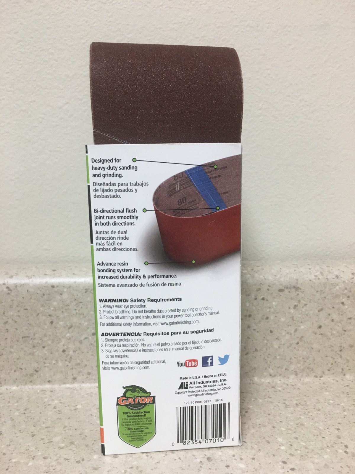 Gator 21 in. L X 3 in. W Aluminum Oxide Sanding Belt 120 Grit Fine 5 pc