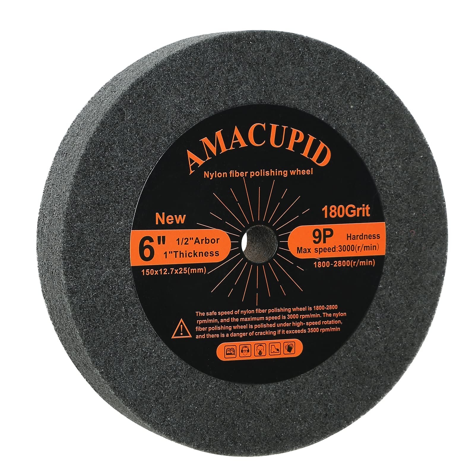 AmaCupid Deburring Wheel, Nylon Fiber Buffing Wheel 9P Hardness, 6 inch. for …