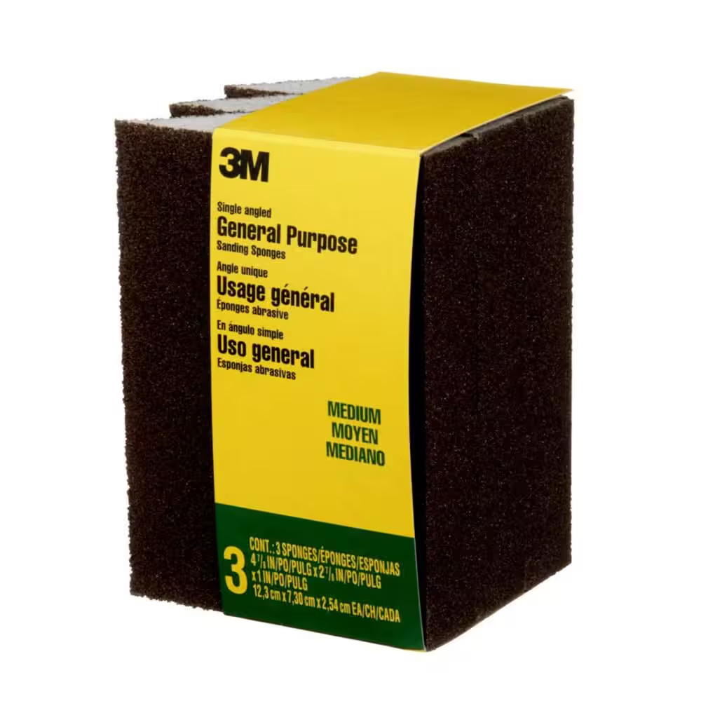 General Purpose Sanding Sponge 2 7/8 In. X 4-7/8 In. 80 Medium-Grit Single Angle