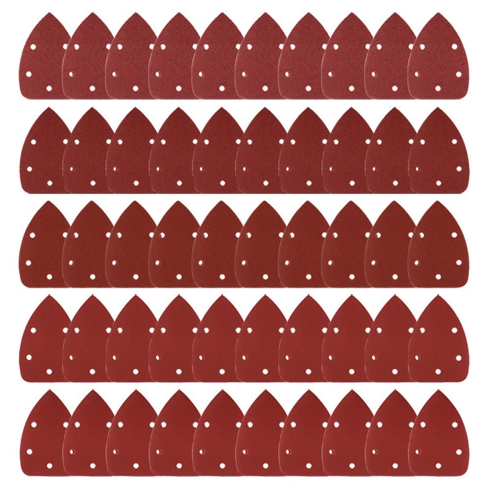 50 Pcs Mouse Detail Sanding Pads Palm Sandpaper 5 Hole Hook and Loop Sander Pads
