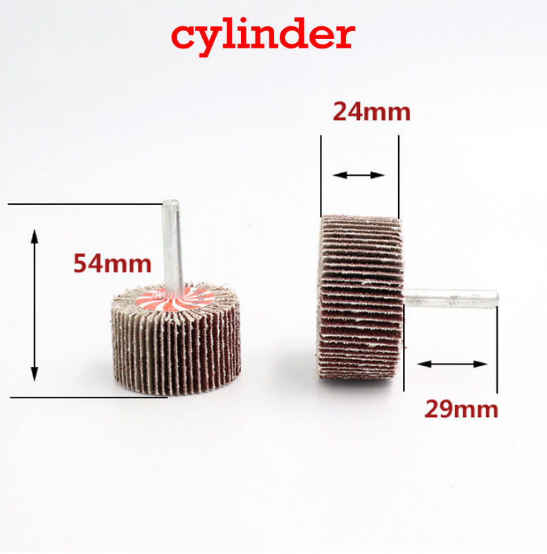 1pcs 120 Mesh With Handle Louver Wheel Grinding Head Grinding Shank diameter 6mm