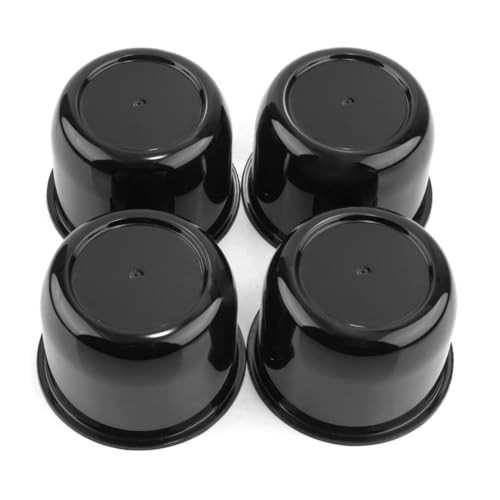 4 Pack 3 inch Wheel Center Caps Plastic Push Through 3.03″ Hub 2.36″ H Black