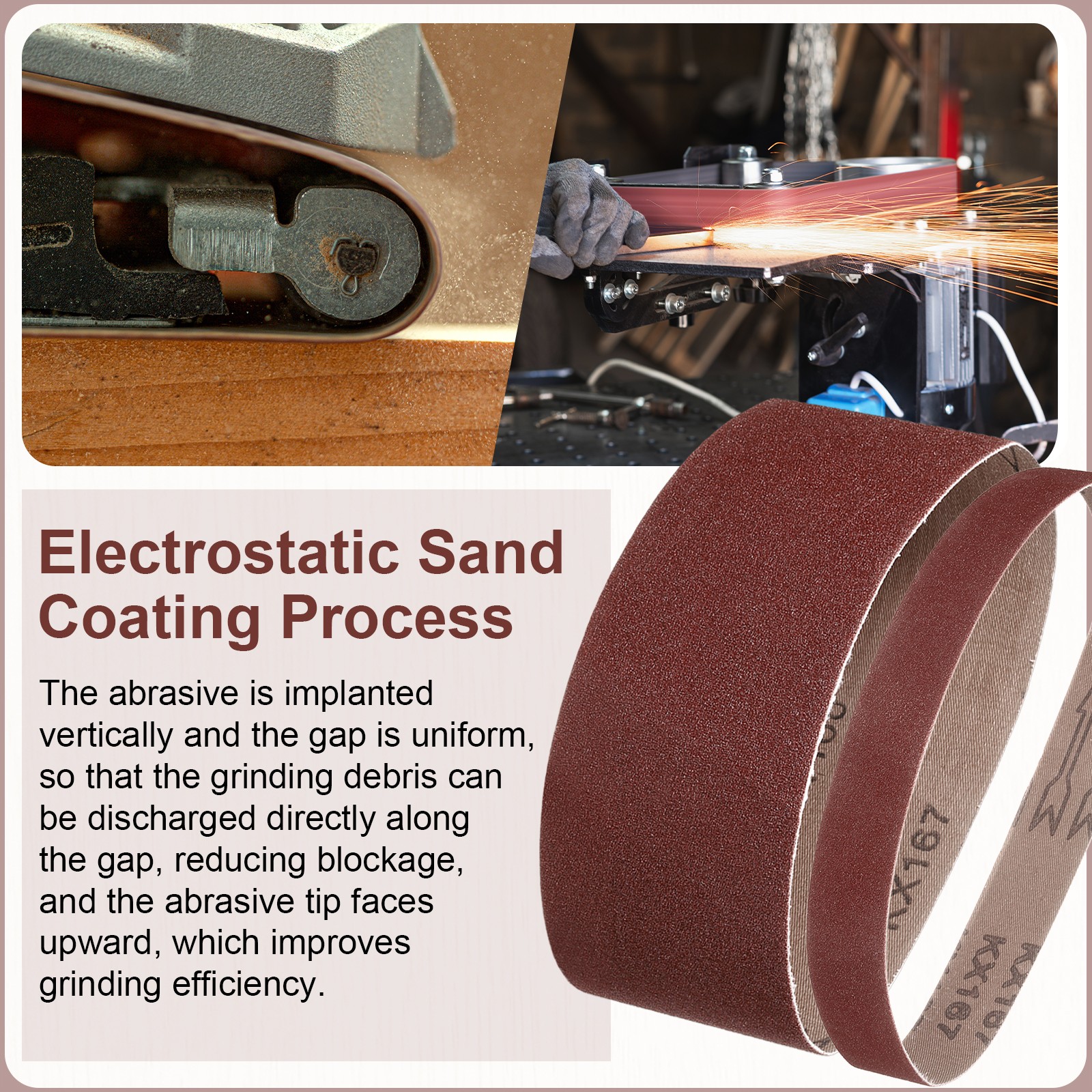 3/4 x 20 1/2 Inch Sanding Belts, 10 Pcs 60 Grit Aluminum Oxide Belt