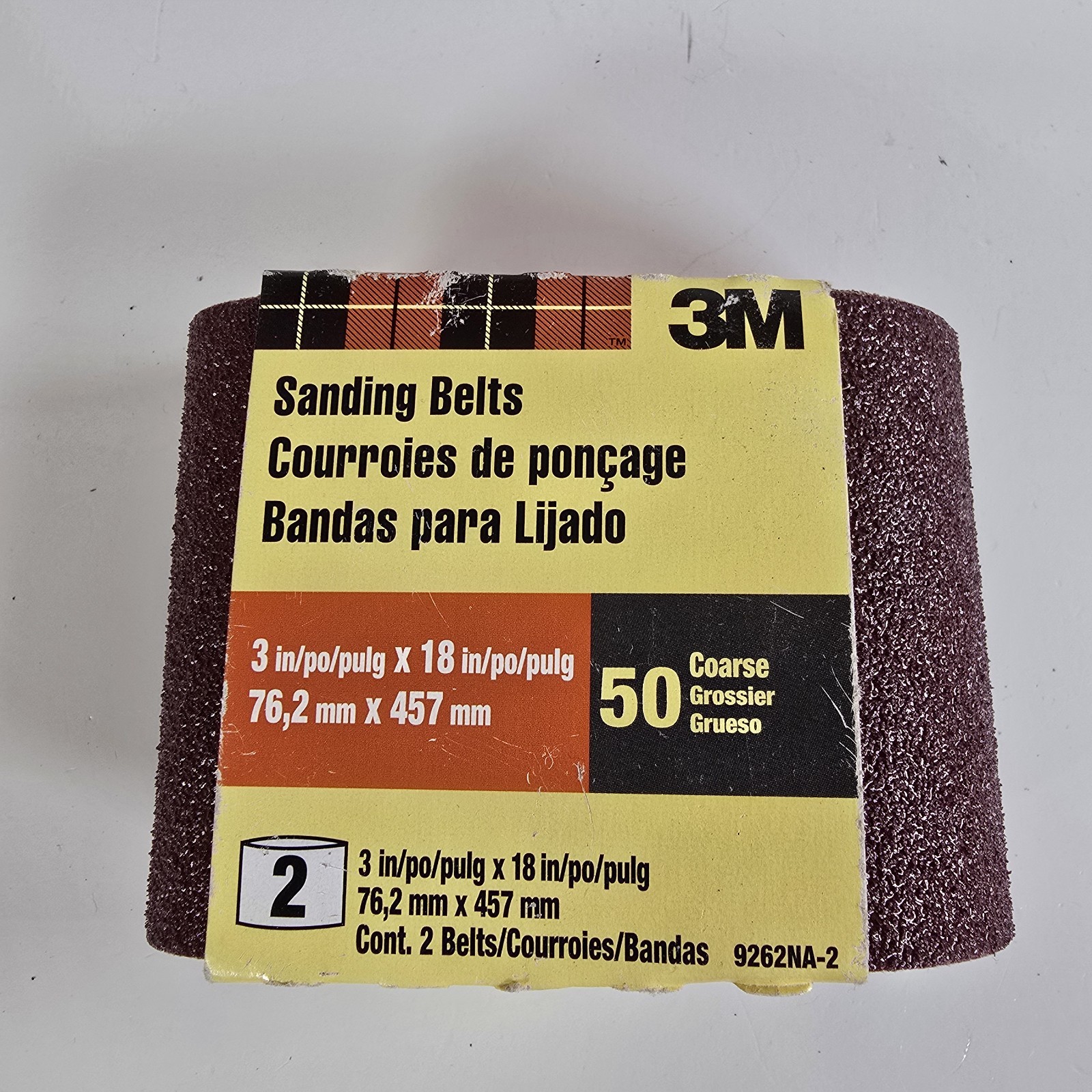 3M Sanding Belts 3″x18″ 50 Grit Coarse 9262NA-2 – 1 Pack Of 2 Belts