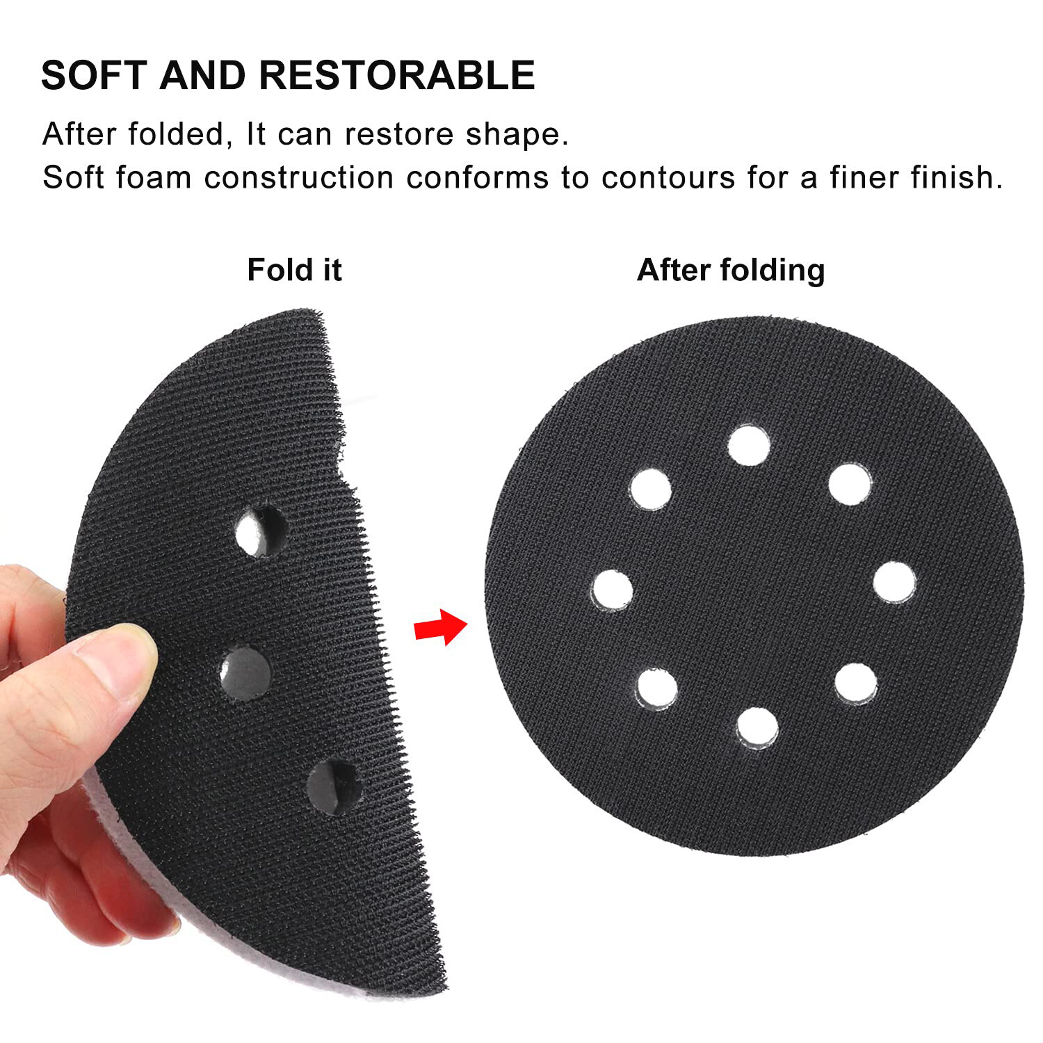 2PCS 5in Foam Cushion Orbital Sander Interface Buffer Pad Sander Buffer Pad