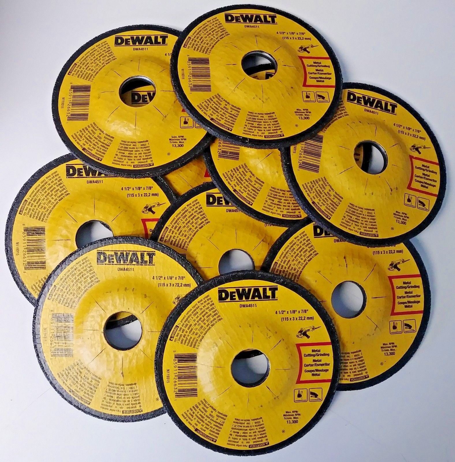 Dewalt DWA4511 4-1/2″ x 1/8″ x 7/8 Metal Cutting & Grinding Wheels 10PCS