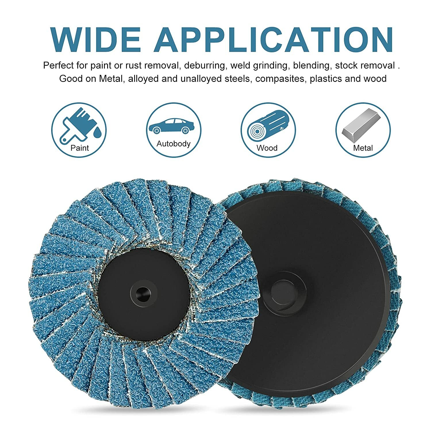 20x 2 inch Zirconia Roll Lock Flap Disc 40 Grit Die Grinder Drill Grinding Wheel