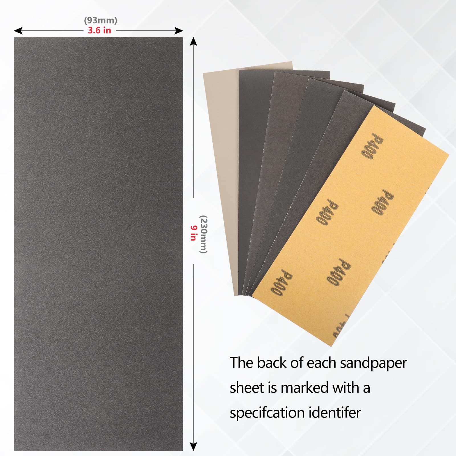 30-Sheet 3000 Grit Wet Dry Sandpaper, 9 x 3-2/3 Inch Sand 9×3.6inch, Black