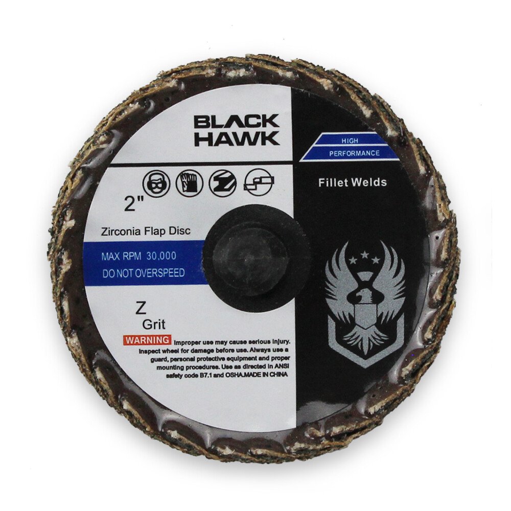 50 Pack – 2″ Quick Change Zirconia Curved Edge Fillet Weld Flap Disc for Corners