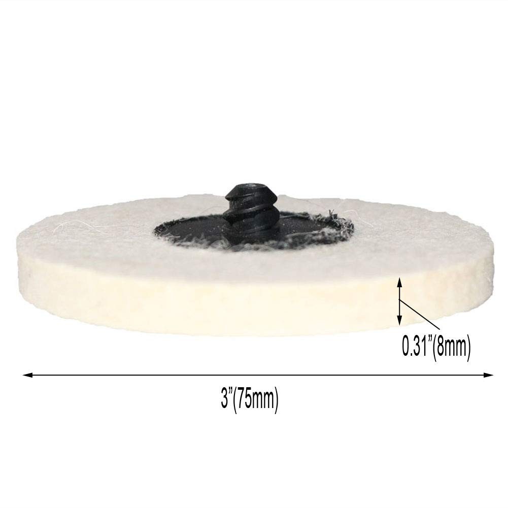 FPPO 3 inch 10pcs Sanding Pad Wool Felt Quick Change Disc Roll Lock Surface…