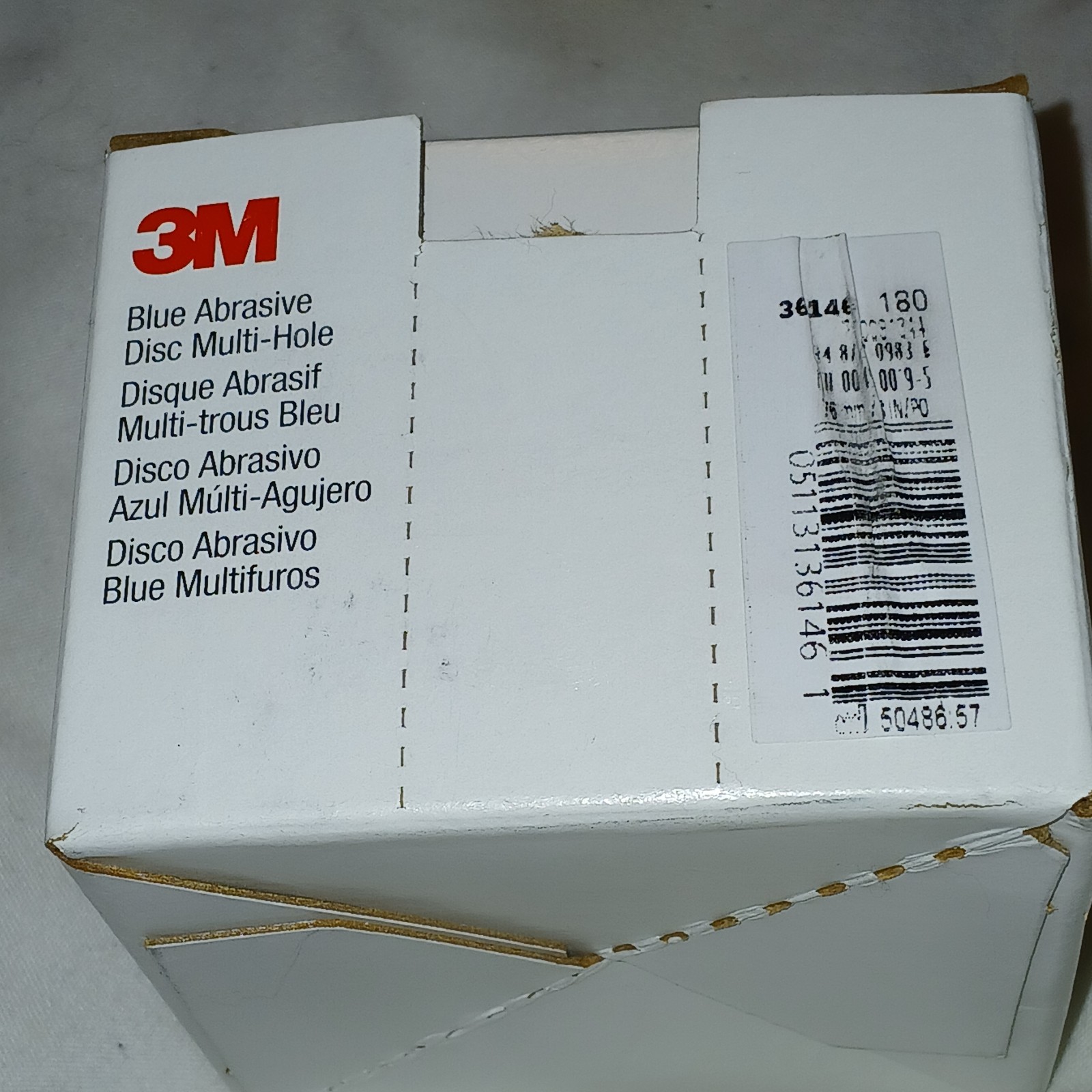 3M-36146 Hookit Blue Abrasive Disc Multi-hole, 3″, 180 Grade (50) New