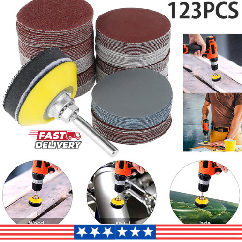 120PCS 2in Sanding Discs 60-3000 Grit Sandpaper Set for Drill Grinder