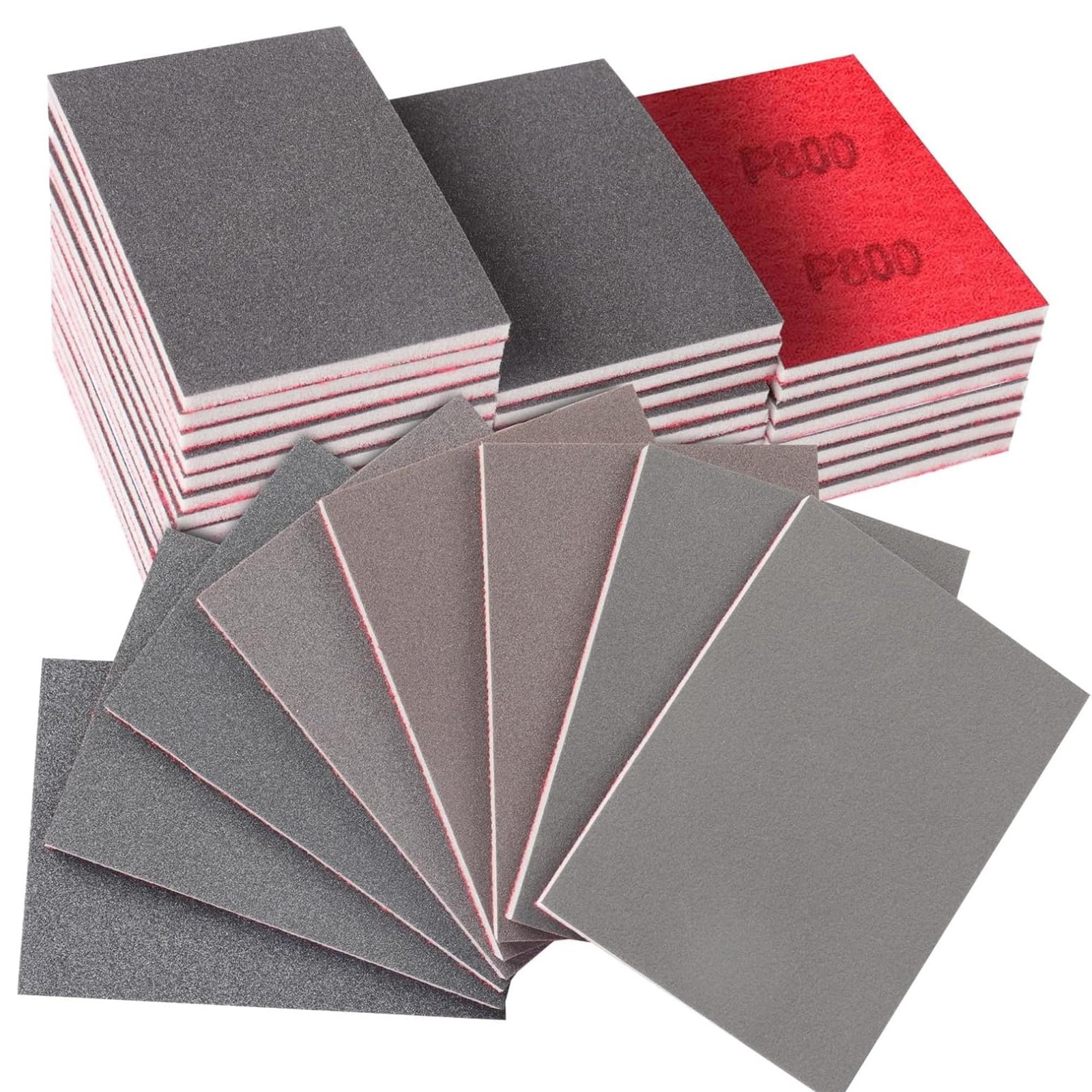 48 Pcs Sanding Sponge 3×4 Inch 1202500 Grit Assortment Wet/Dry Sanding Blocks