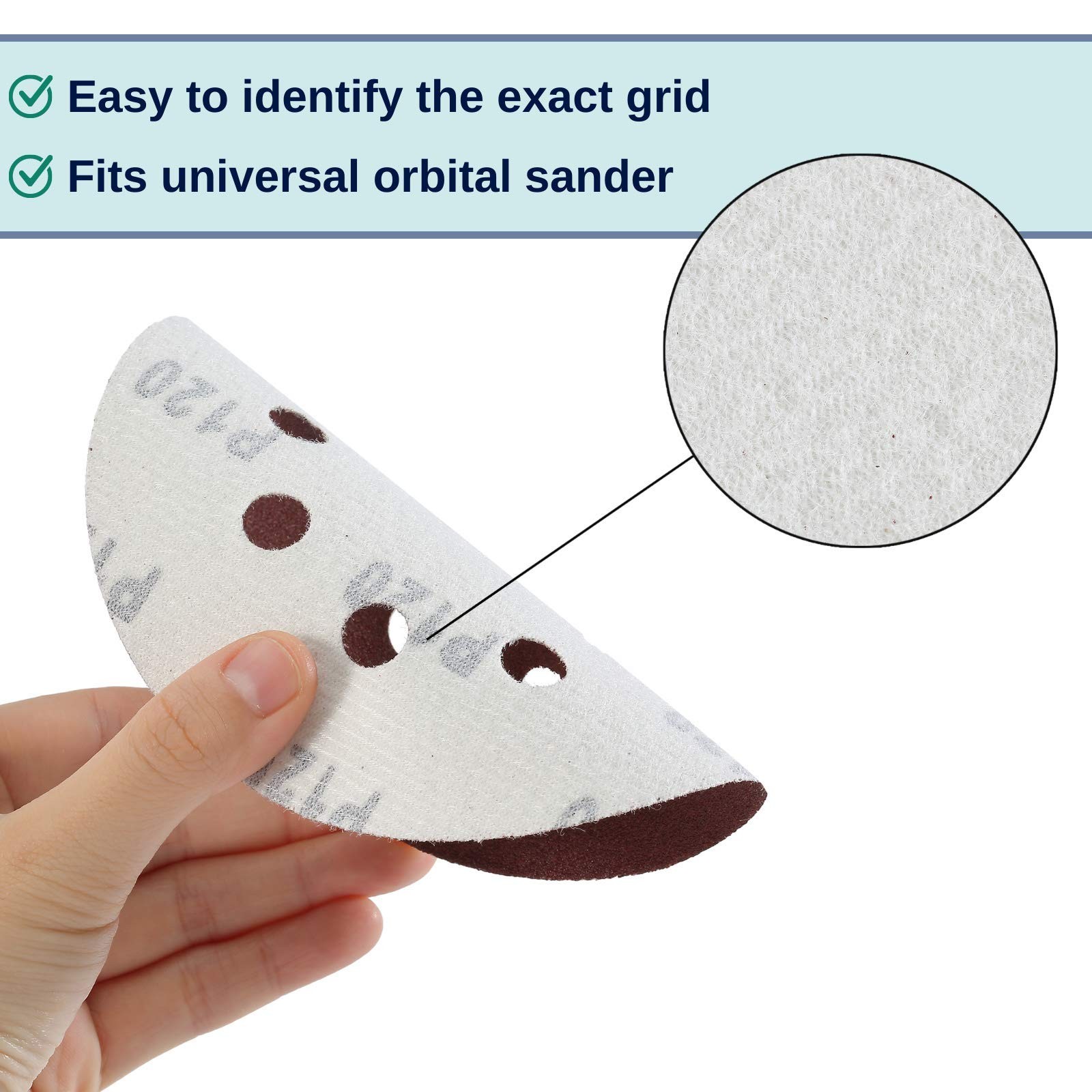 Bates- Sanding Discs, 5 Inch, 30 Pack, Assorted 30 40-600 Grits, Red