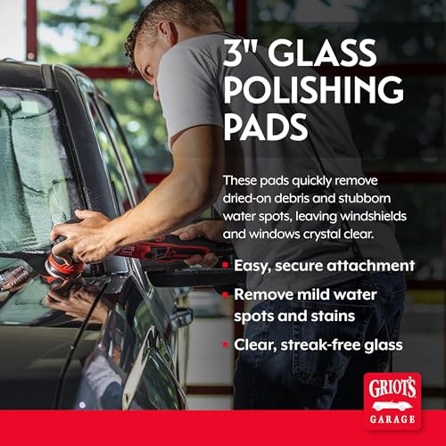 Set of 3 Glass Polishing Pads – 3″ Buffing Discs for Car Windows