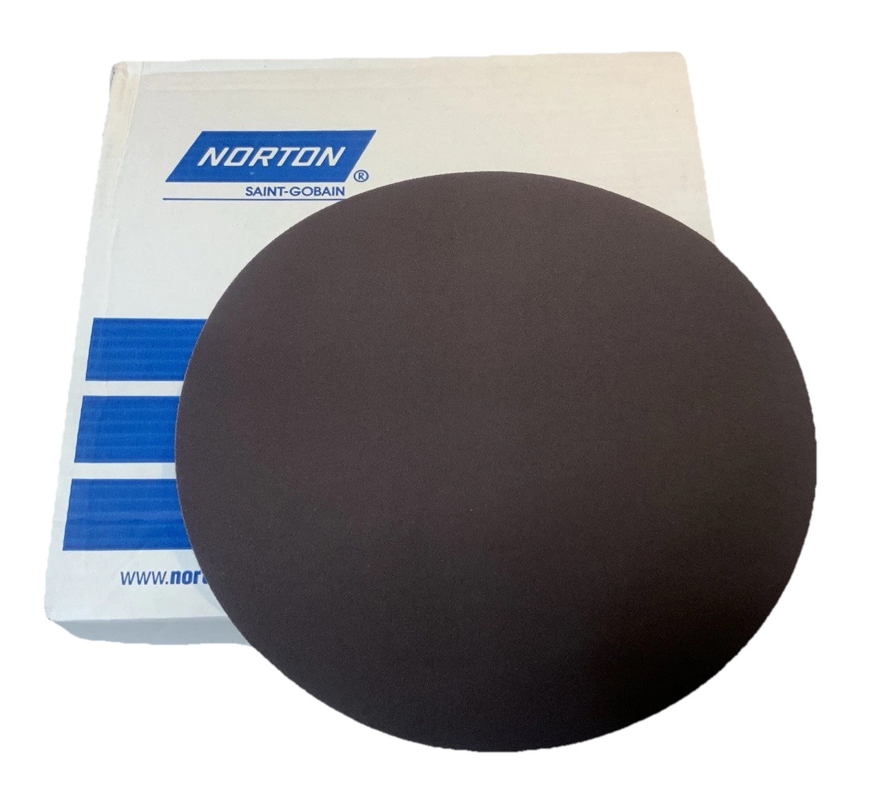 (25) Norton 12” Sanding Disc Cloth PSA Disc 80 Grit R228 AO 25 Count