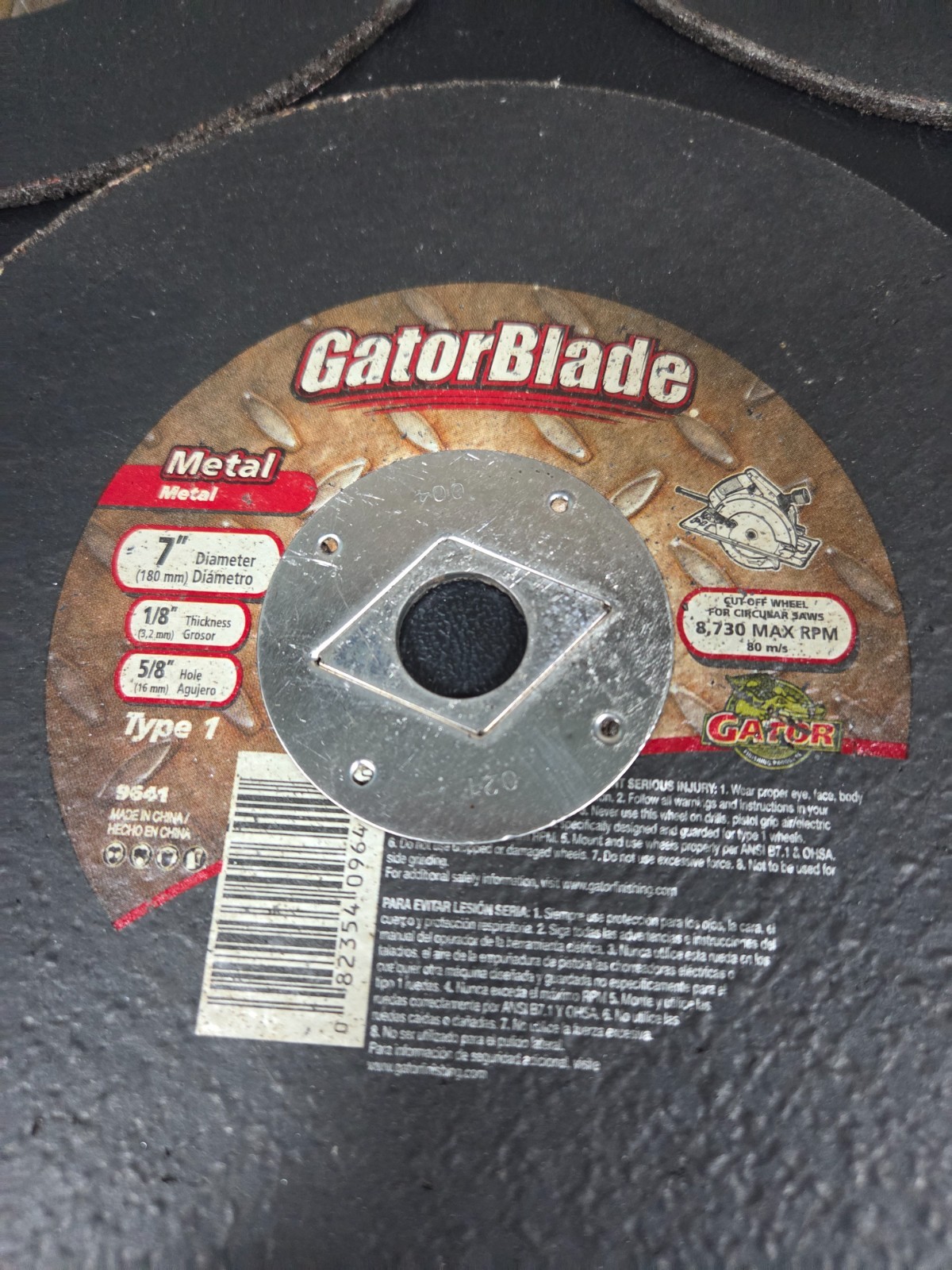 Gator 9641 9641 Type 1 Metal Cut-Off Blade 7 Dia. x 1/8 in
