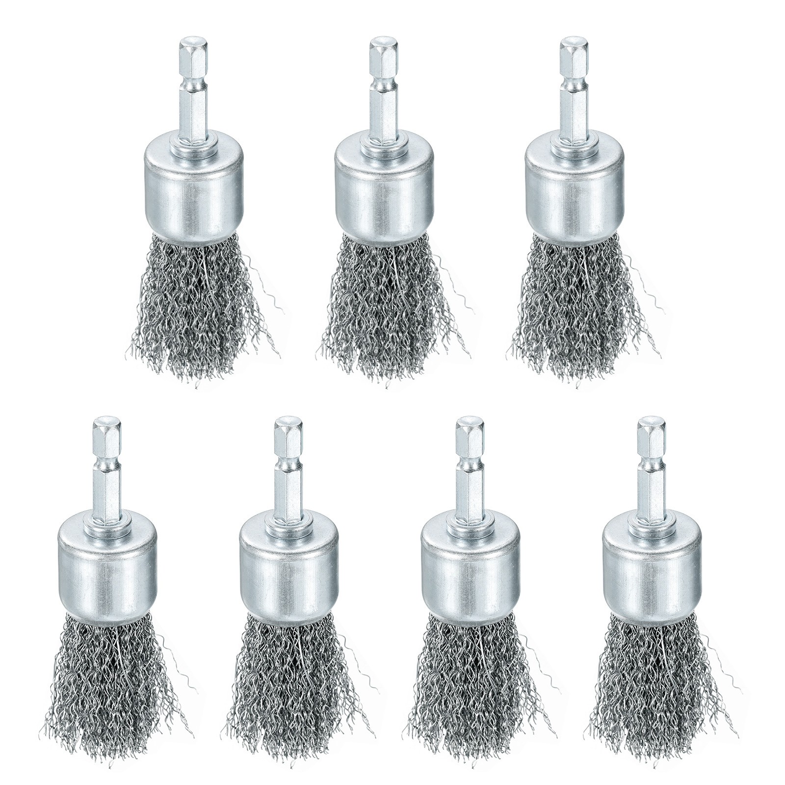 7pcs Wire Brush for Drill 1″ Dia. Abrasive Wire Wheel 1/4″ Hex Shank Cup Brush