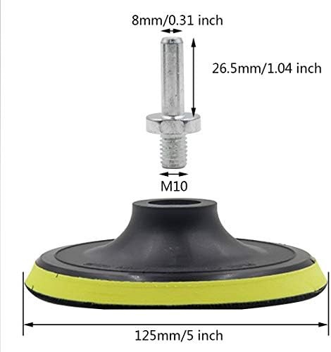 5 inch Hook & Loop Backing Pad Orbital Sander Polisher | Sanding Pad, M10 Drill