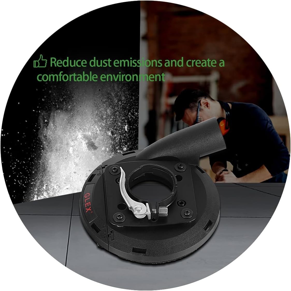 Angle Grinder Dust Shroud Attachment – Easy Install, Compatible with Top Brands