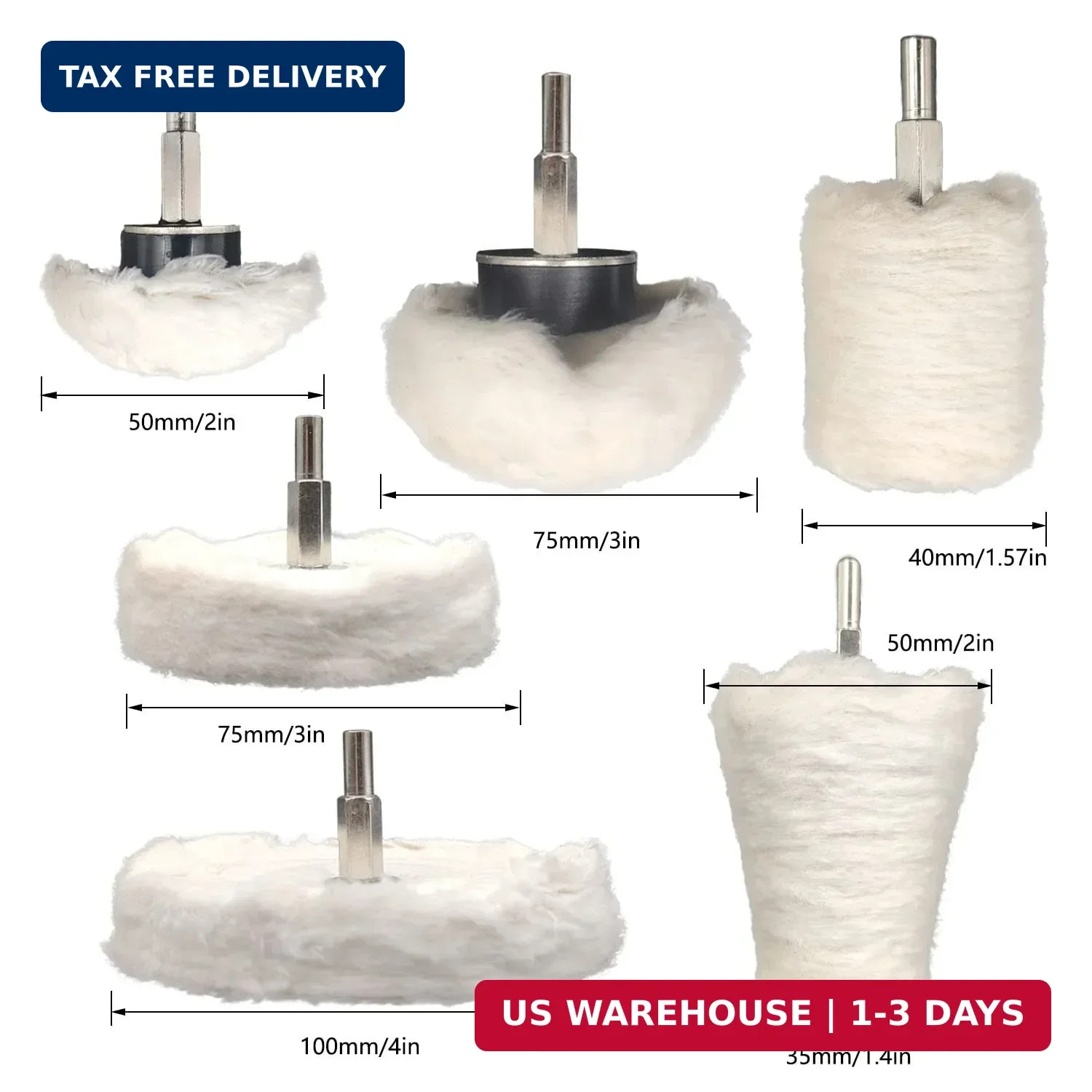 6 pcs Buffing Wheel for Drill,Buffing Pad Polishing Wheel Kits,Wheel Shaped Poli