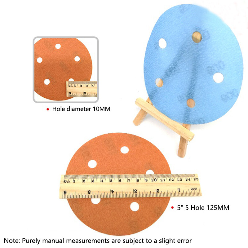 5 Inch 125mm Wet and Dry Sanding Discs Sandpaper Film Pads 600-4000 Grit 5 Hole