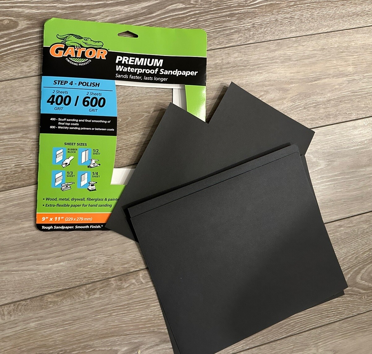 Gator Premium Sandpaper 4 Sheets One Cut