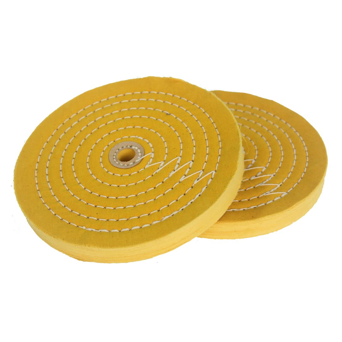 2 Pcs Extra Thick 8 Inch Cotton Buffing Wheel, 55 Ply Cloth 5/8 Inch Arbor Hole