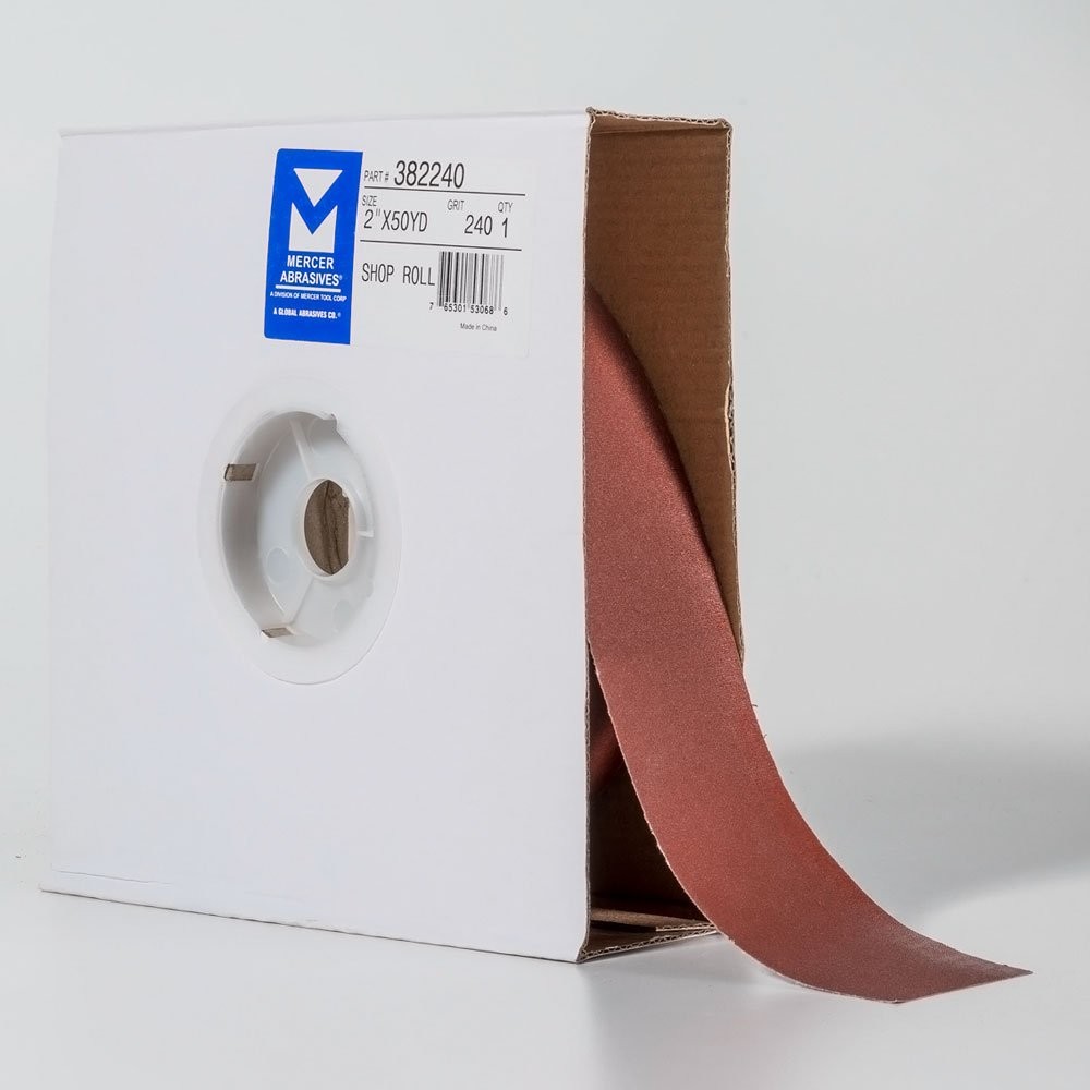2 x 50 yards Shop Roll, 240 Grit Sandpaper, Emery Cloth, Model 382240