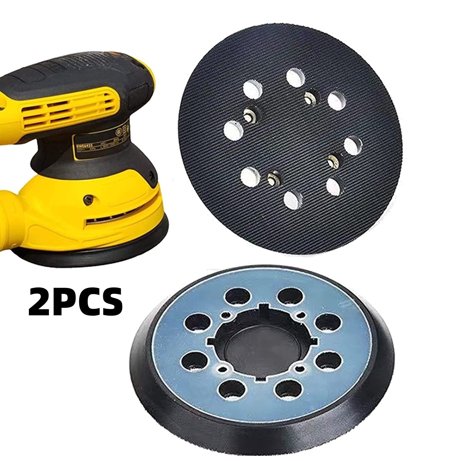 2PCS 5″ 4-Screw Orbital Hook Loop Orbital Sander Pad for Dewalt DWE64233 N329079