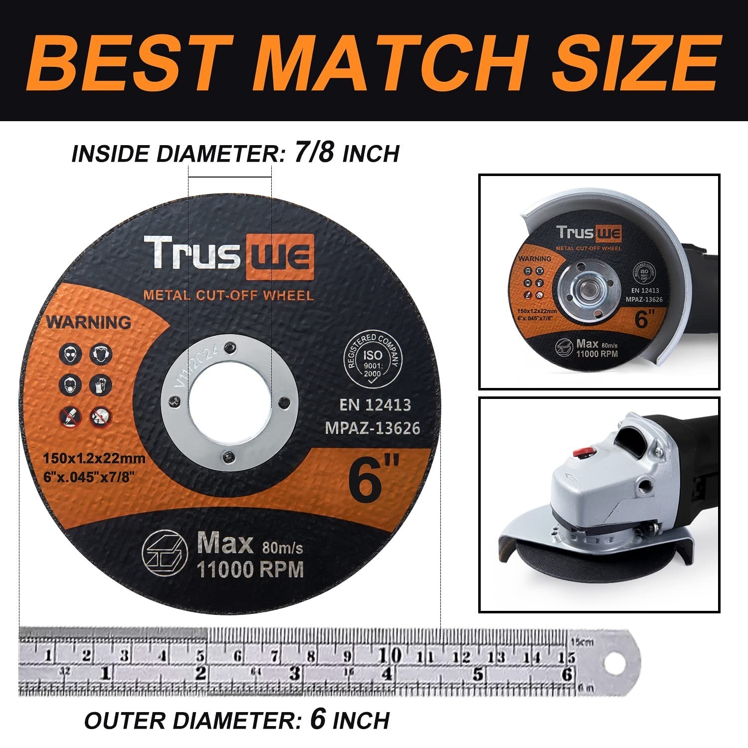 6″ Cut Off Wheels for Angle Grinder – 25 PCS Ultra Thin Cutting Discs