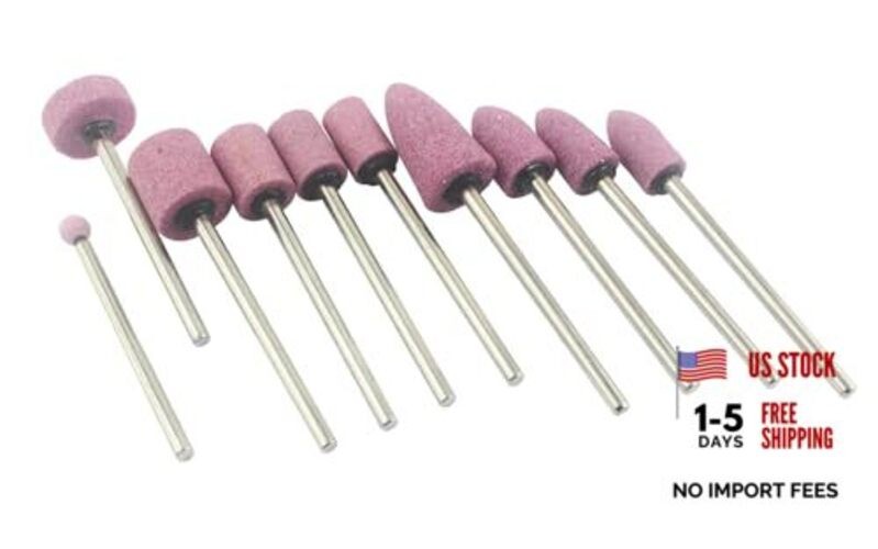 ??? ?? 10 Pcs 85mm Extra Long Shank Rotary Grinding Stones – 1/4” Round