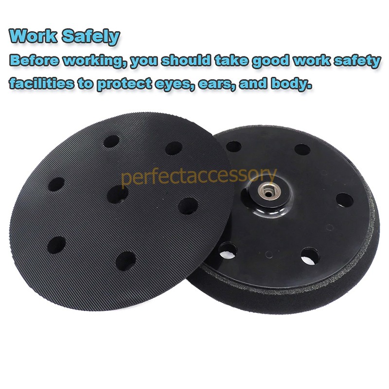 1-2Pcs 9″ 6 Hole Hook&Loop Sanding Pad Backing Plate for Drywall Orbital Sander