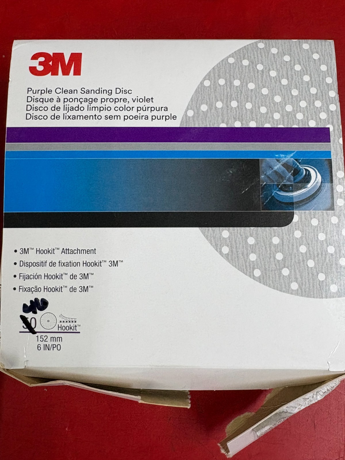 3M 30761 PURPLE CLEAN SANDING HOOKIT 6″ DISCS SANDER REPAIR P600 GRIT 46 DISCS