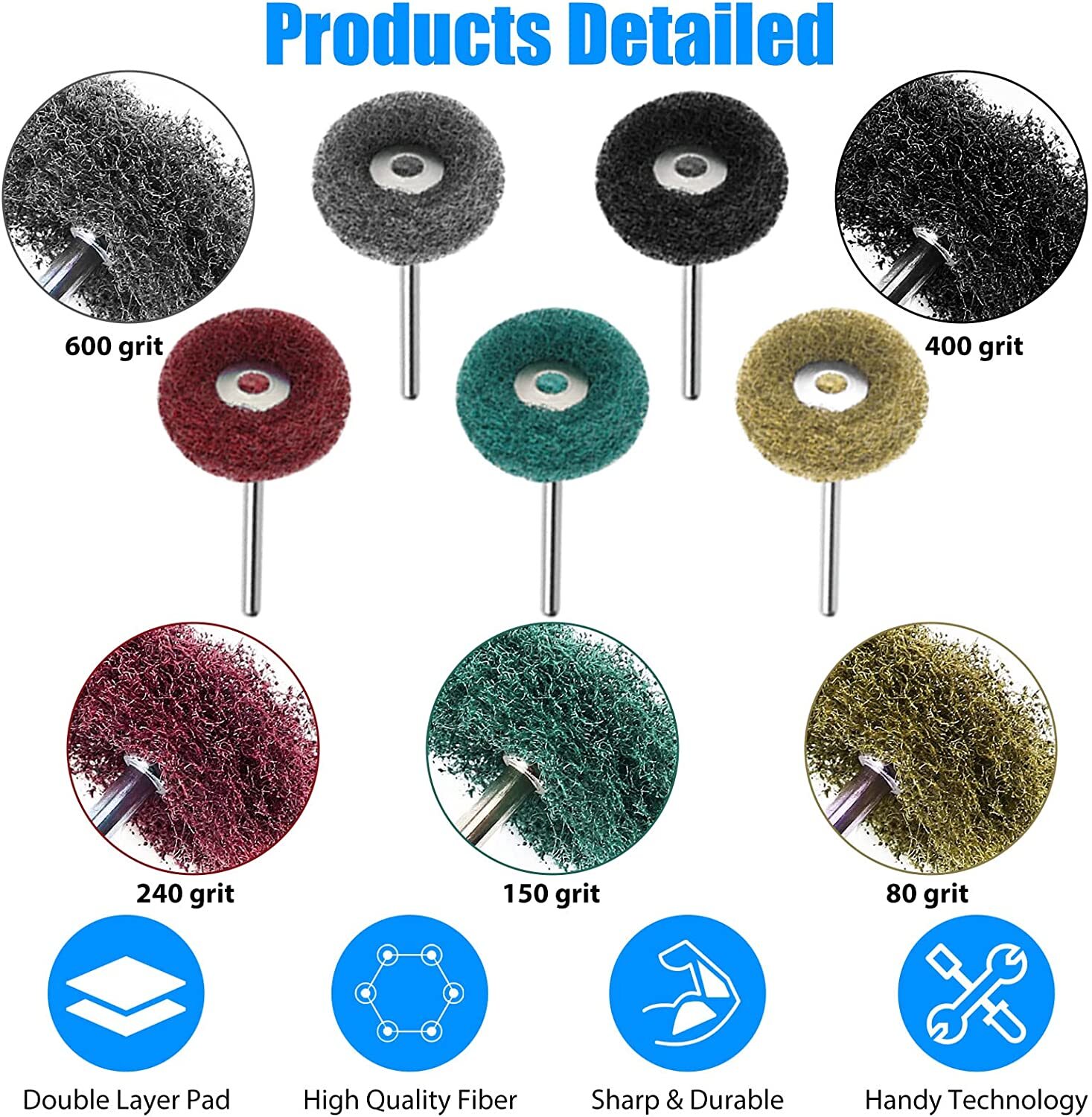 80Pcs Polishing Wheel Abrasive Buffing Grinding Brush Kit For Dremel Rotary Tool