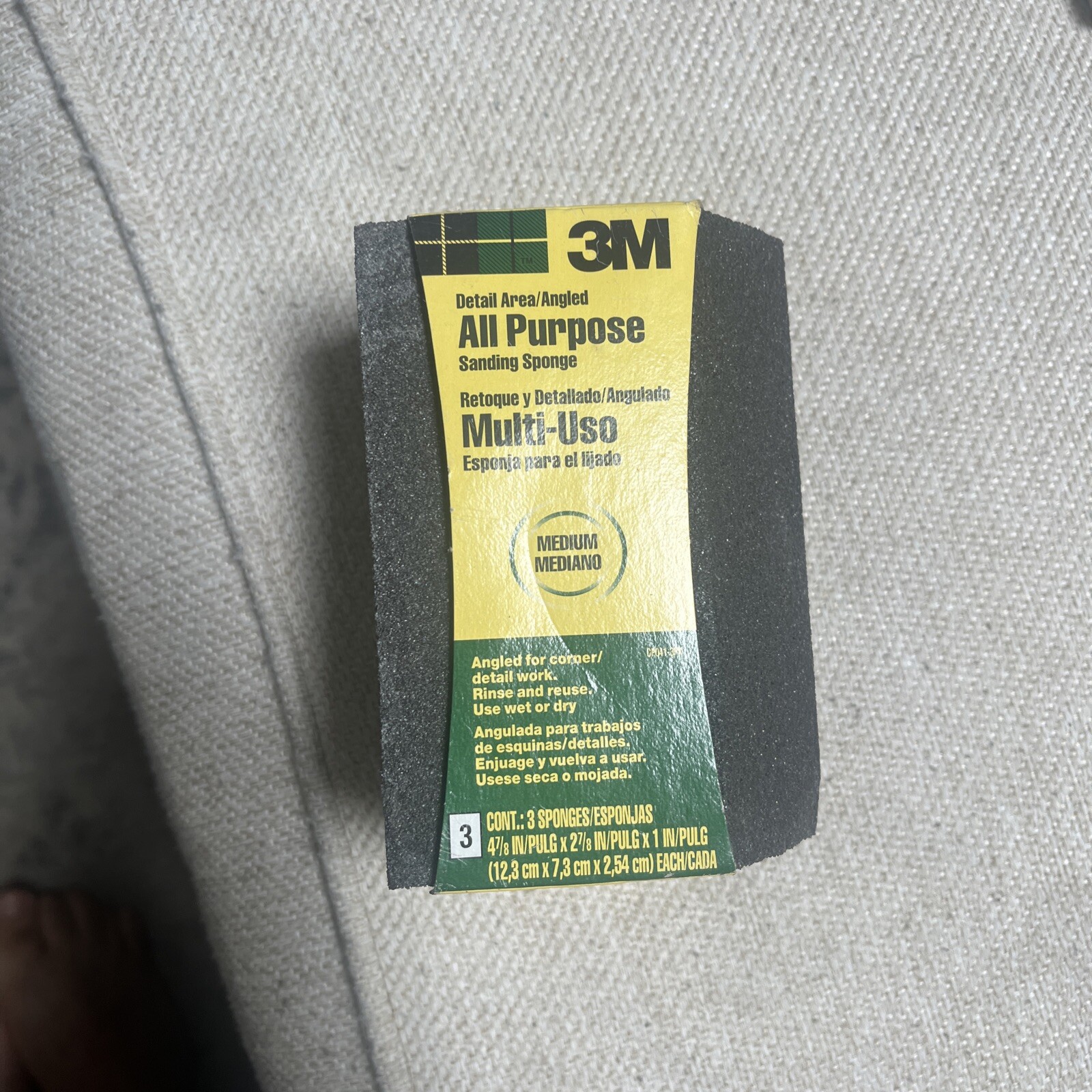 2-7/8 In. X 4-7/8 In. 80 Medium-grit Single Angled Sanding Sponge (3 Sponge-pa