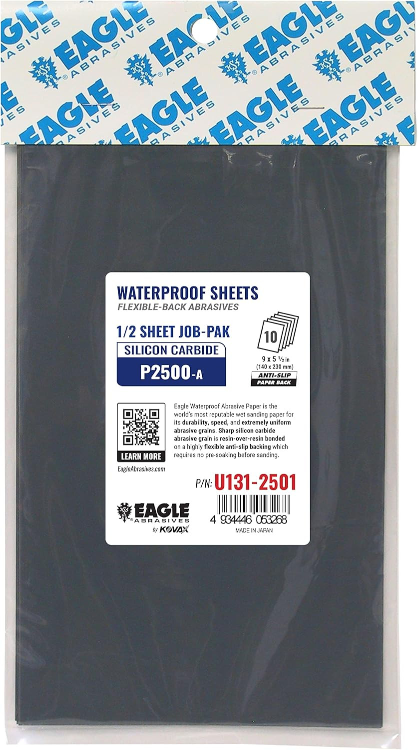 Eagle 9X5.5 Silicon Carbide Waterproof Sanding Half Sheets JOB-PAK, Flexible Bac