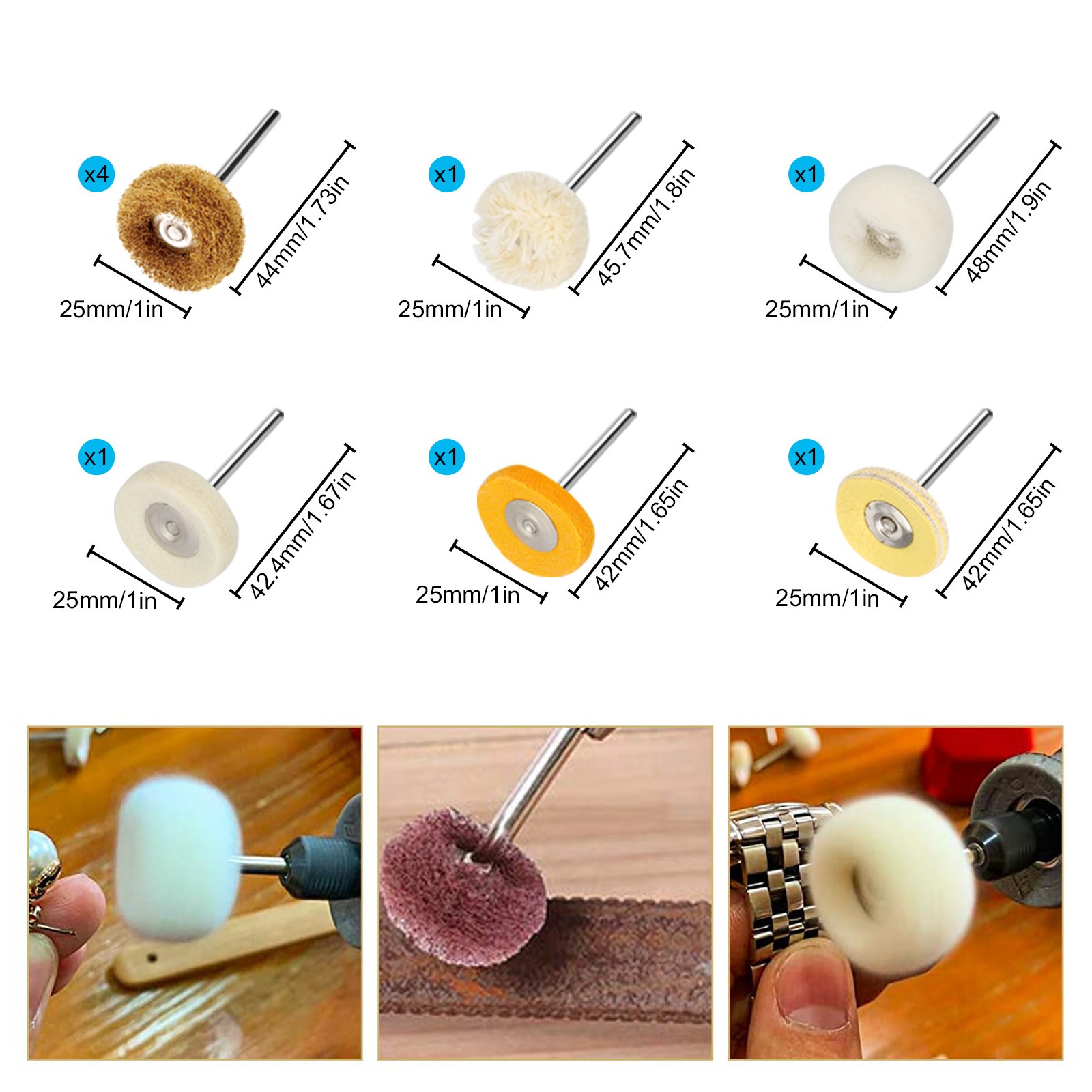 405x 1″80-10000Grit Wet Dry Sanding Disc+Drum Buffing Kit for Dremel Rotary Tool