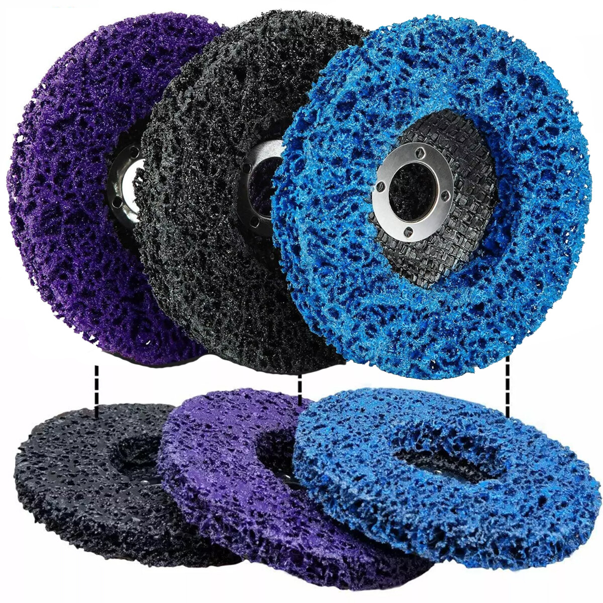 6Pcs 4.5Inch Poly Strip Disc Wheel Paint Rust Removal Clean For Angle Grinder