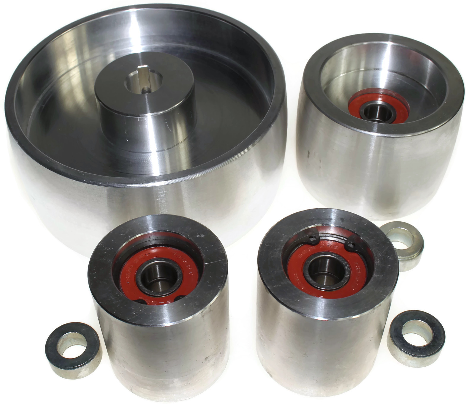 Belt Grinder wheel set knife grinder 5.1″ Drive 5/8″ shaft 3″ tracking, 2″ Idler