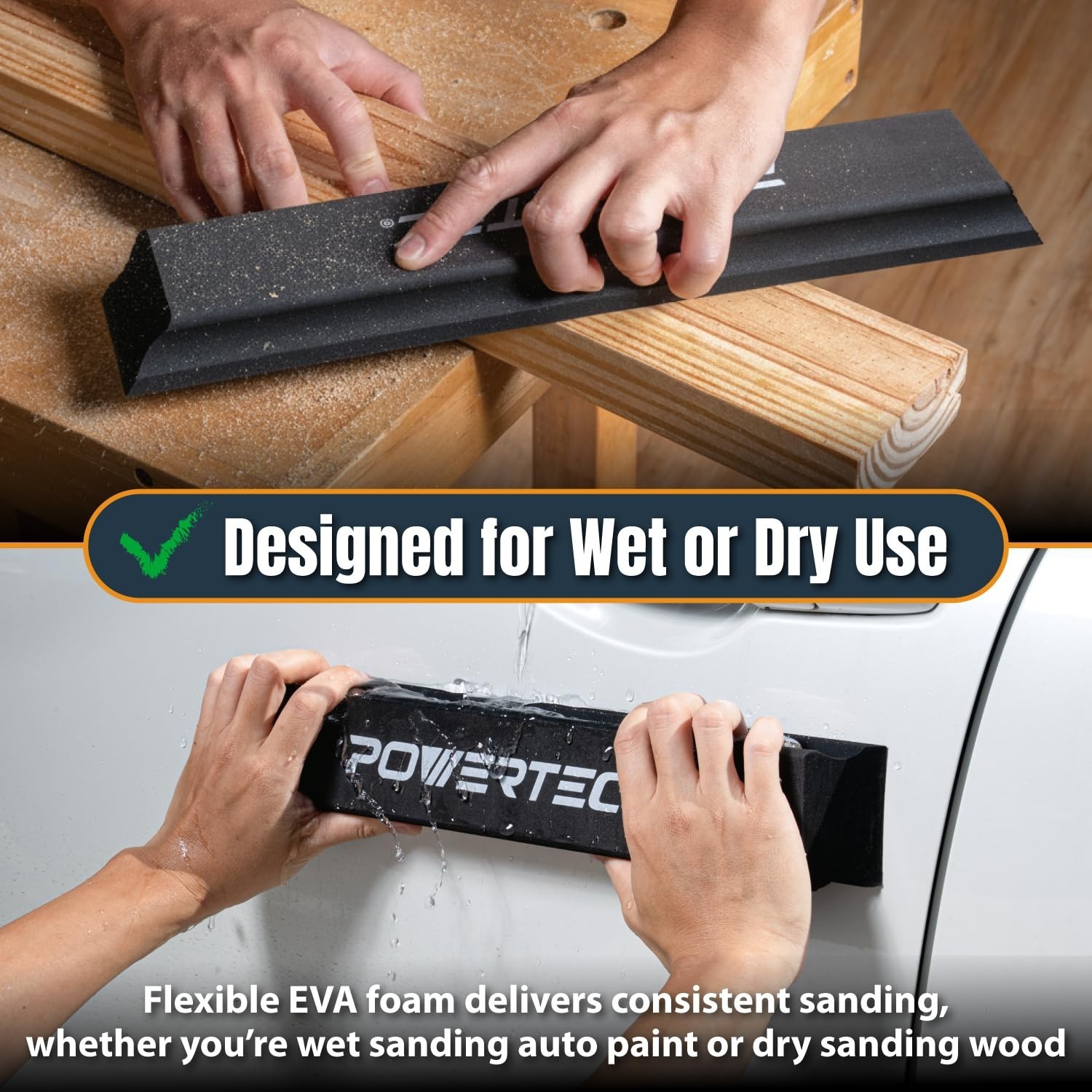 16″ PSA Sanding Block for Auto Body, Woodworking & DIY – Long Hand Sanding Tool
