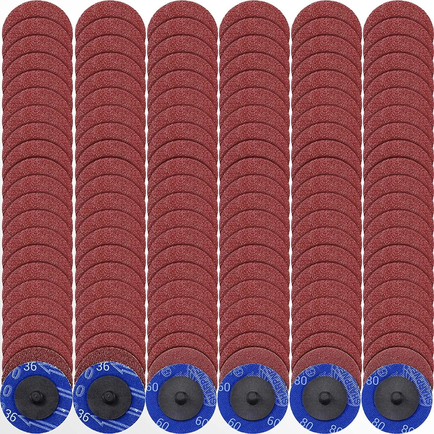 50PCS 2 inch 36 Grit Zirconia Roll Lock Die Grinder Quick Change Sanding Discs
